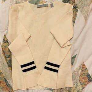 Vince Camuto Cream Sweater with Black Stripes